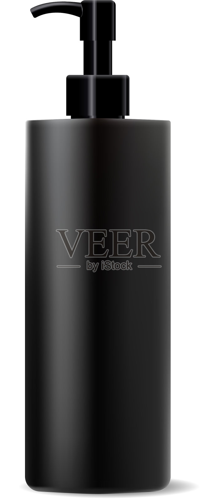 宽黑色清洁剂分配器泵化妆品瓶插画图片素材