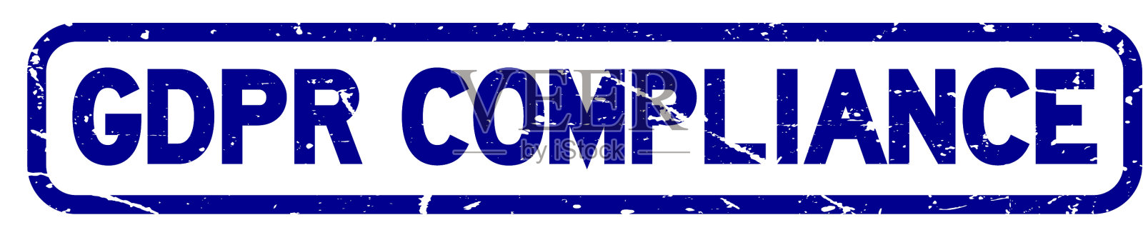 Grunge蓝色GDPR通用数据保护插画图片素材