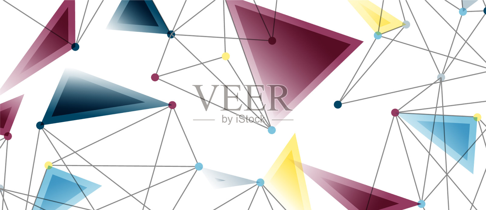 线点连接三角技术设计元素图片