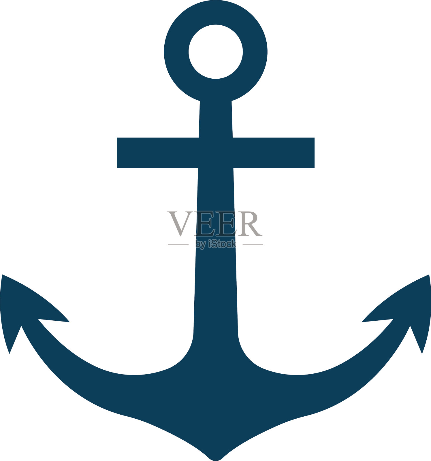 锚-航海符号图标设计模板插画图片素材