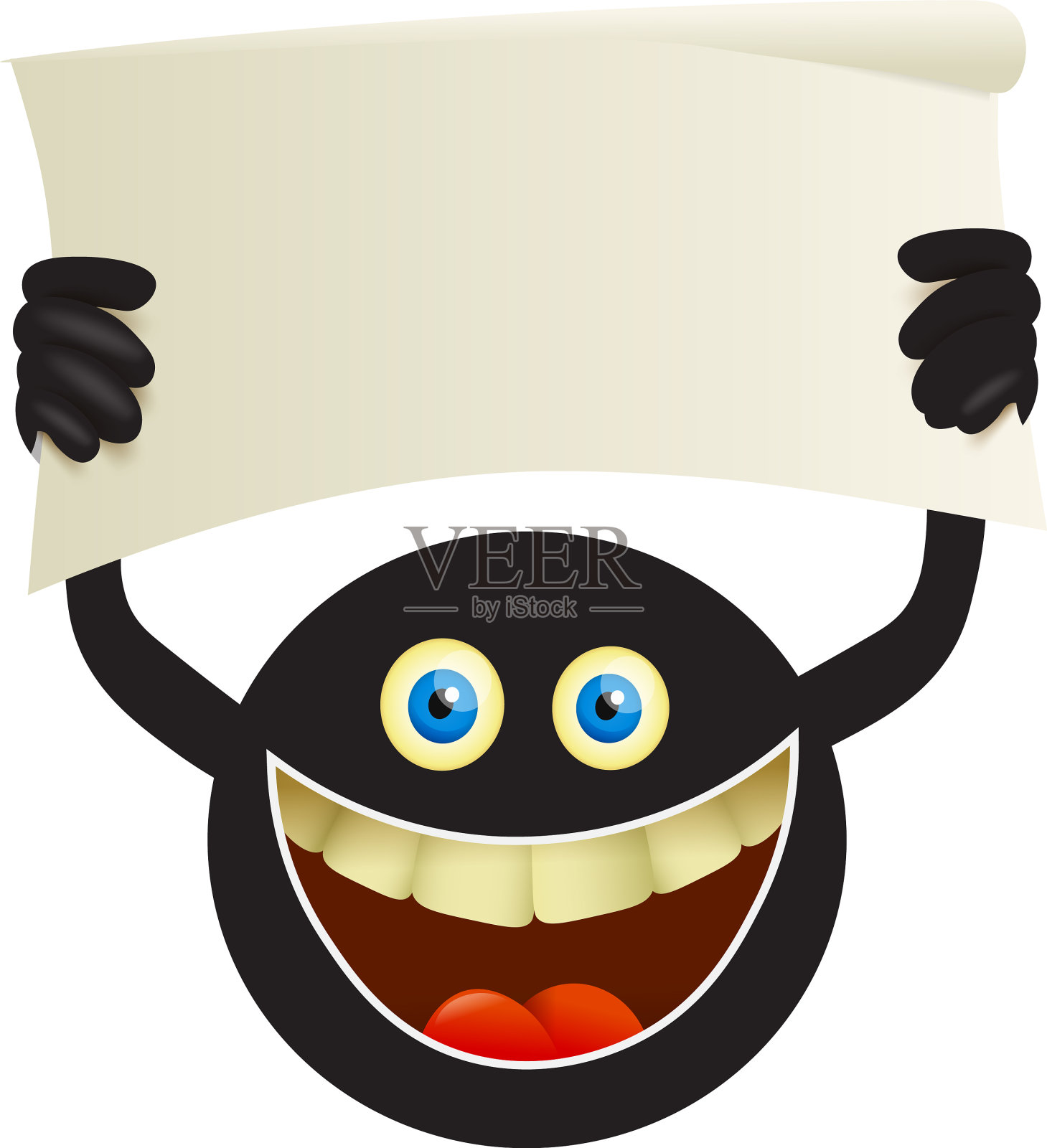 笑表情与白纸图像插画图片素材