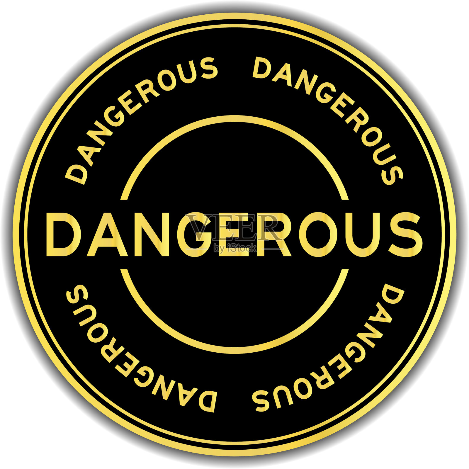 黑色和金色贴纸与字危险设计元素图片