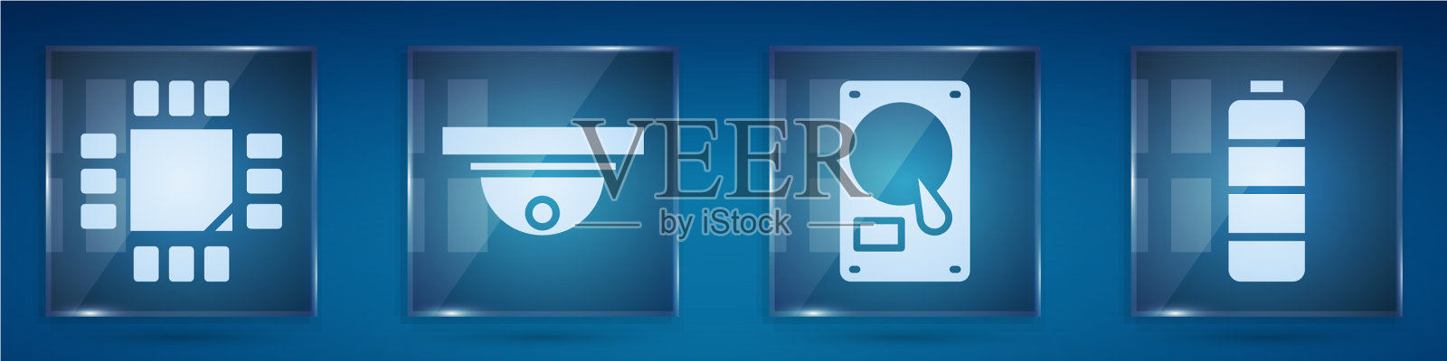 设置处理器与微电路CPU运动图标素材