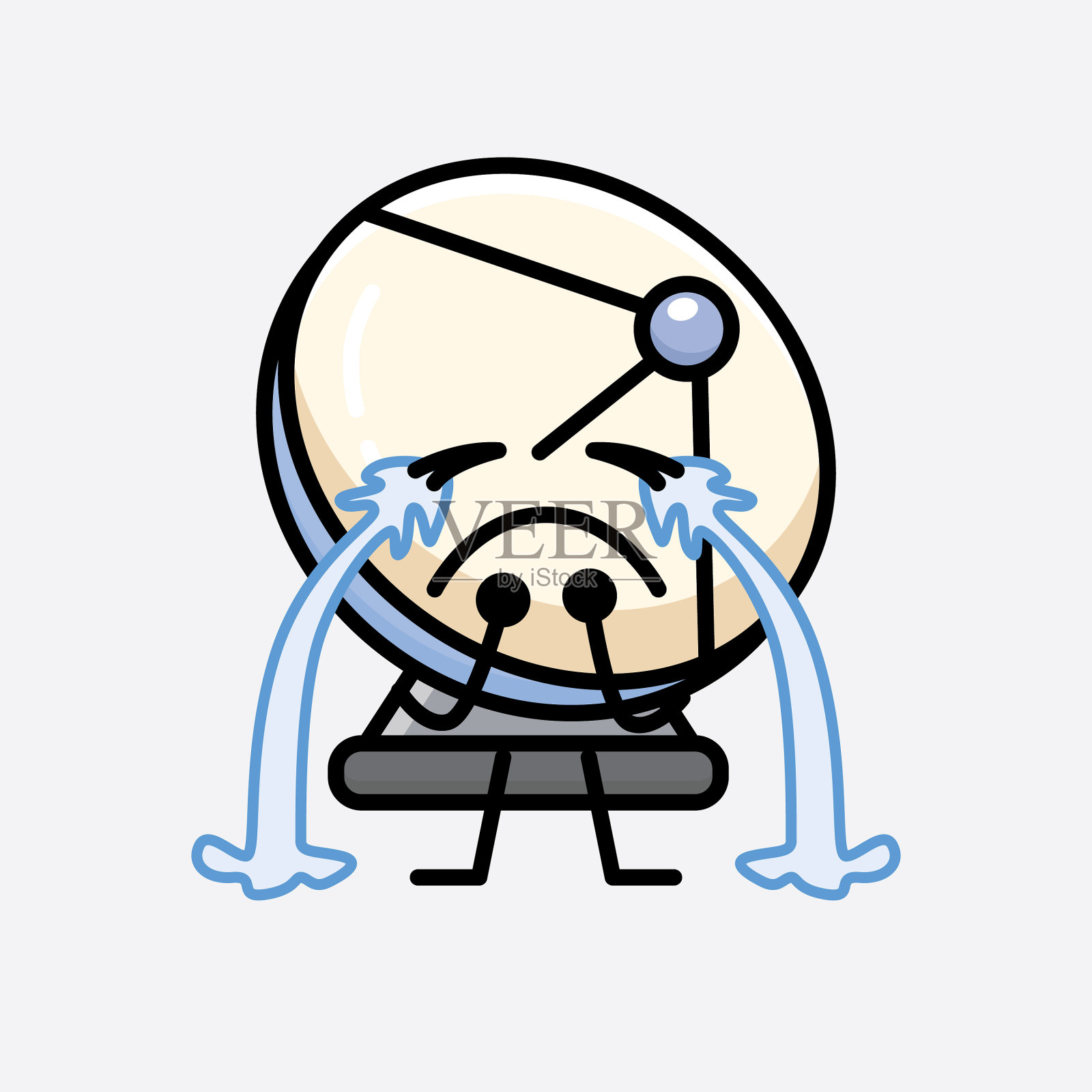 可爱的抛物面天线吉祥物人物在平插画图片素材