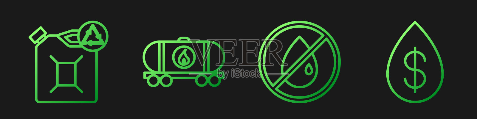 定线无油滴环保燃油筒油图标素材