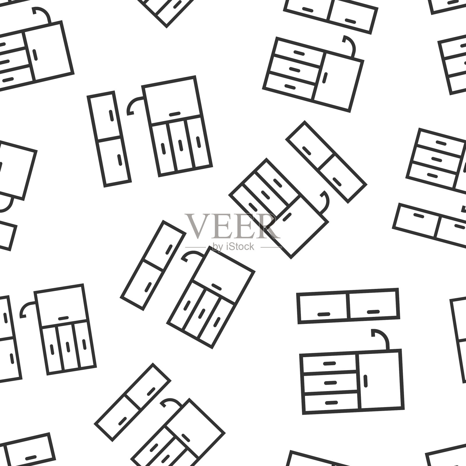 厨房家具图标在扁平式烹饪上插画图片素材