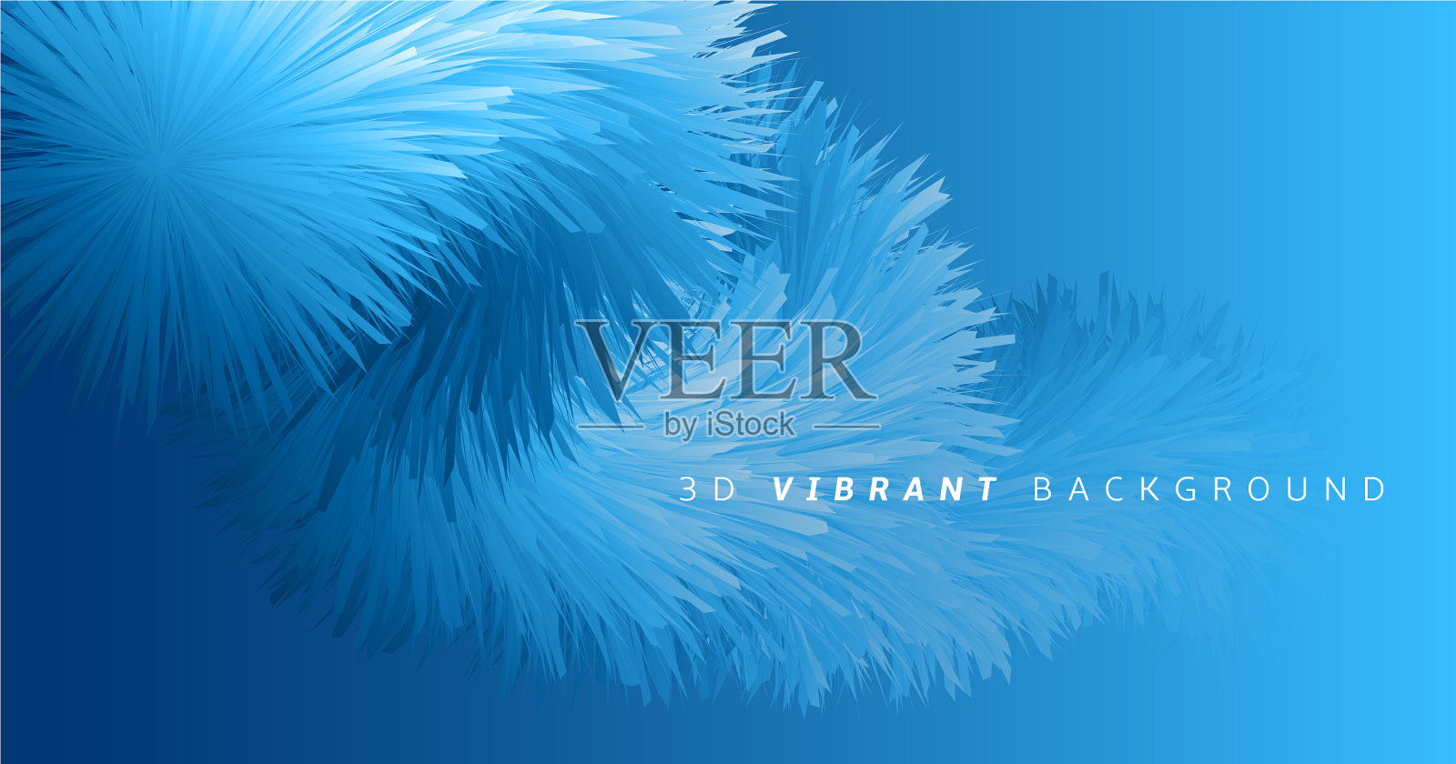 三维波浪形状流体飞蓝色充满活力设计模板素材