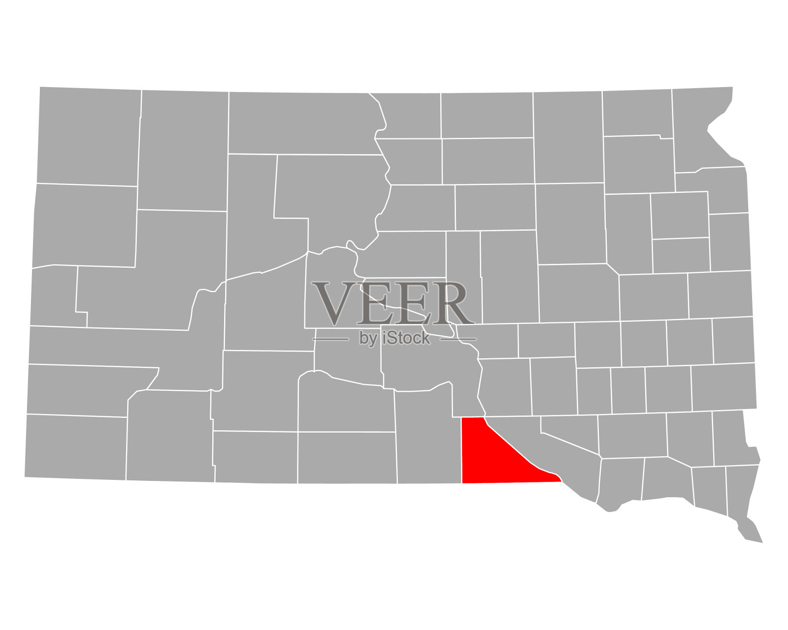 南达科他的格雷戈里地图插画图片素材