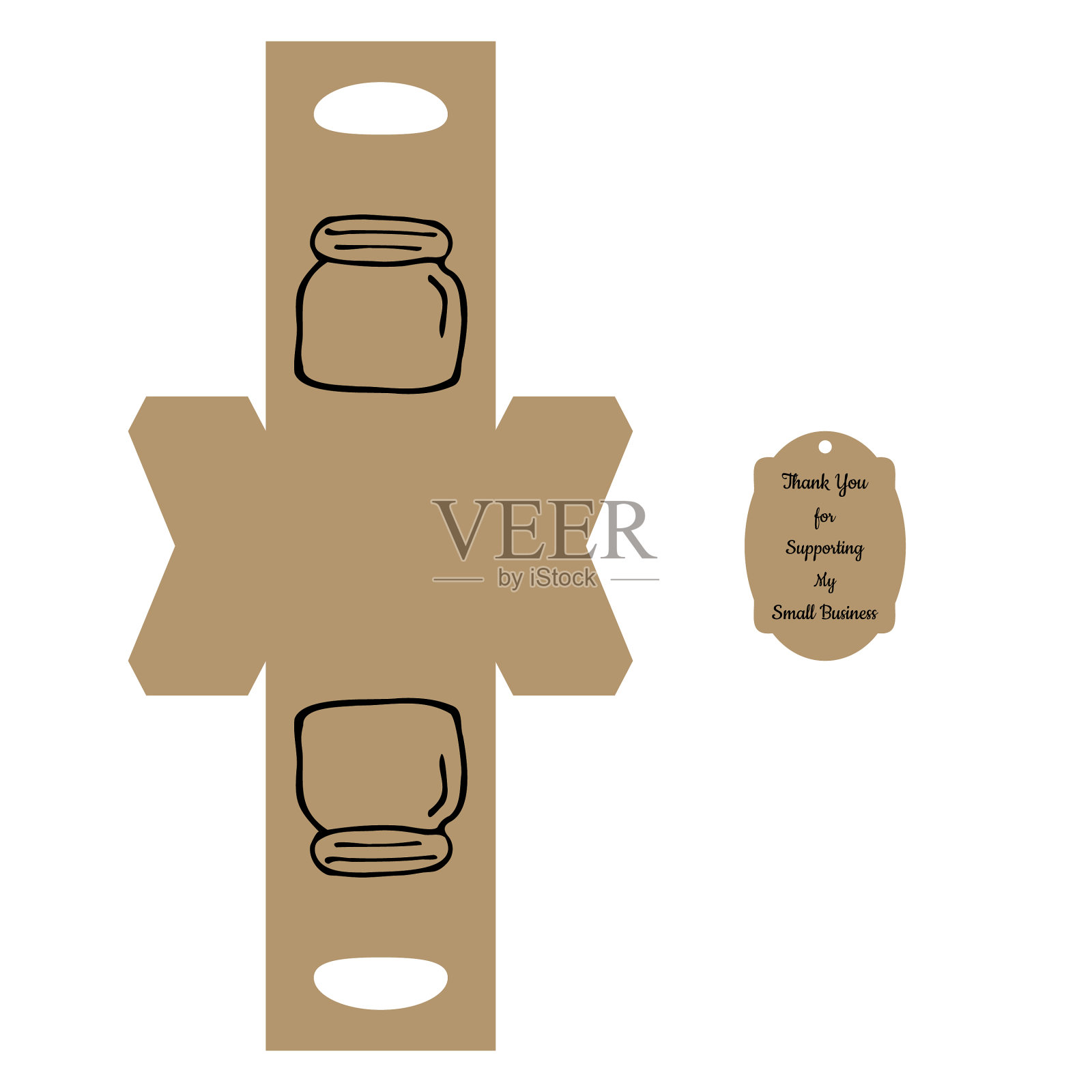 简易包装盒模切立方体模板插画图片素材