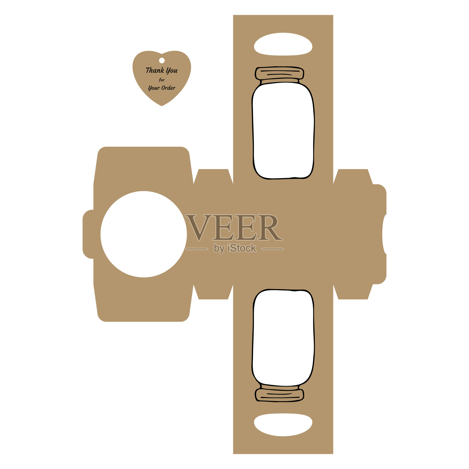 简易包装盒模切立方体模板插画图片素材