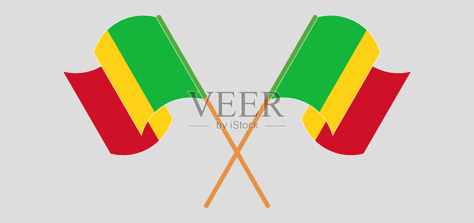 挥舞着马里国旗设计元素图片