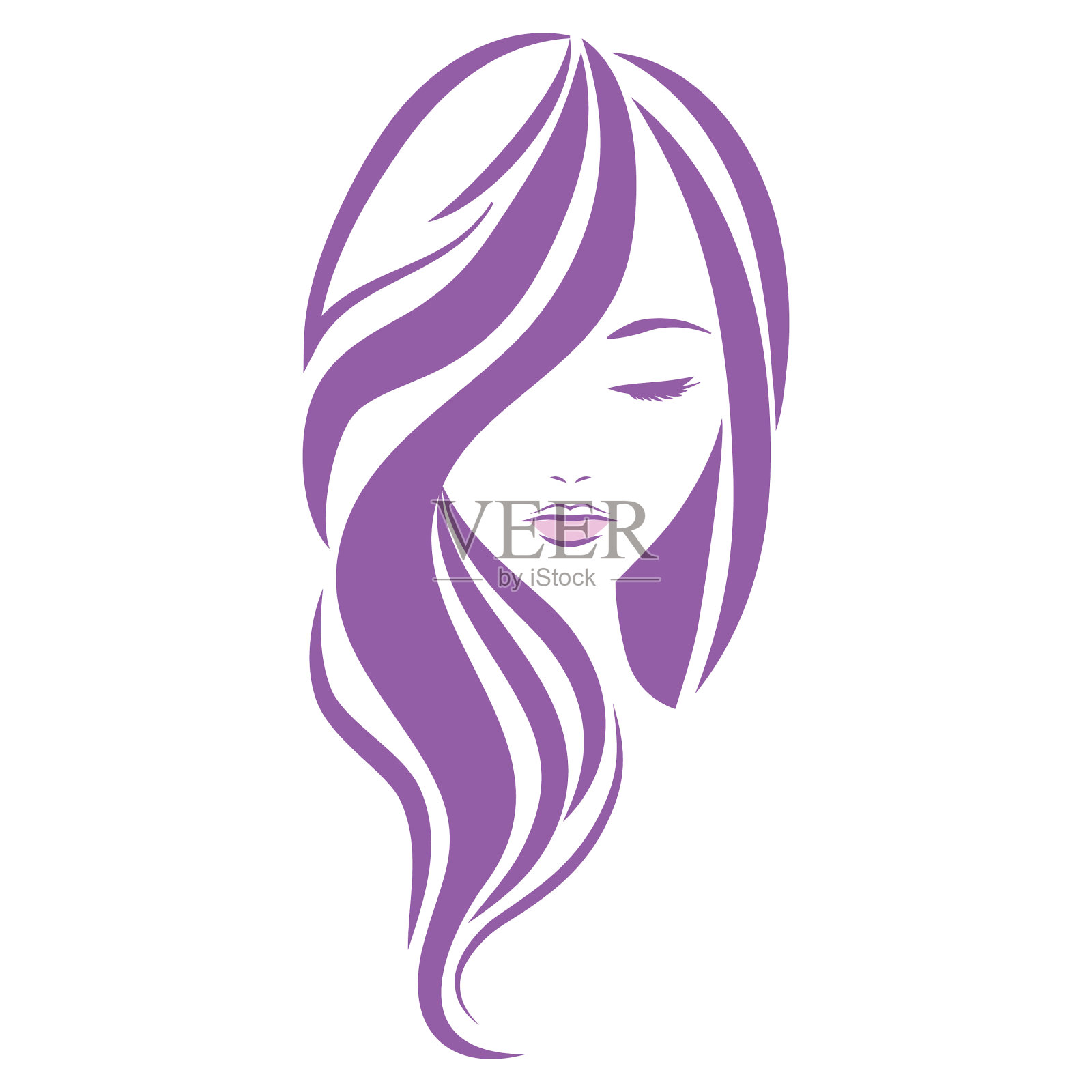 女人发型标志图标插画图片素材