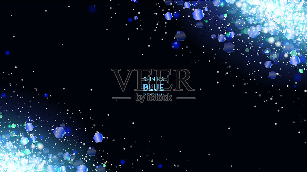 神奇的蓝色五彩纸屑爆炸插画图片素材