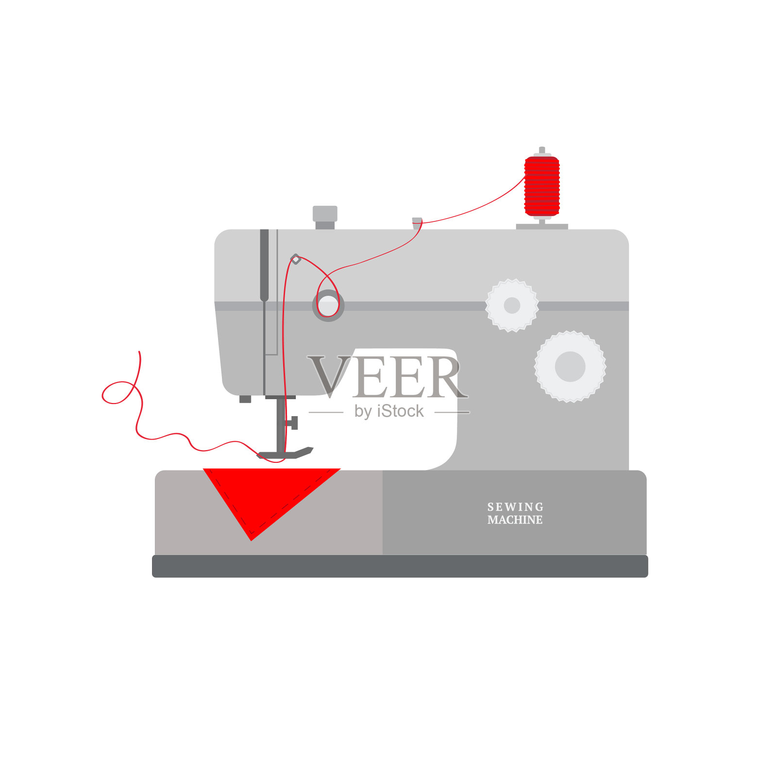 现代的缝纫机插画图片素材