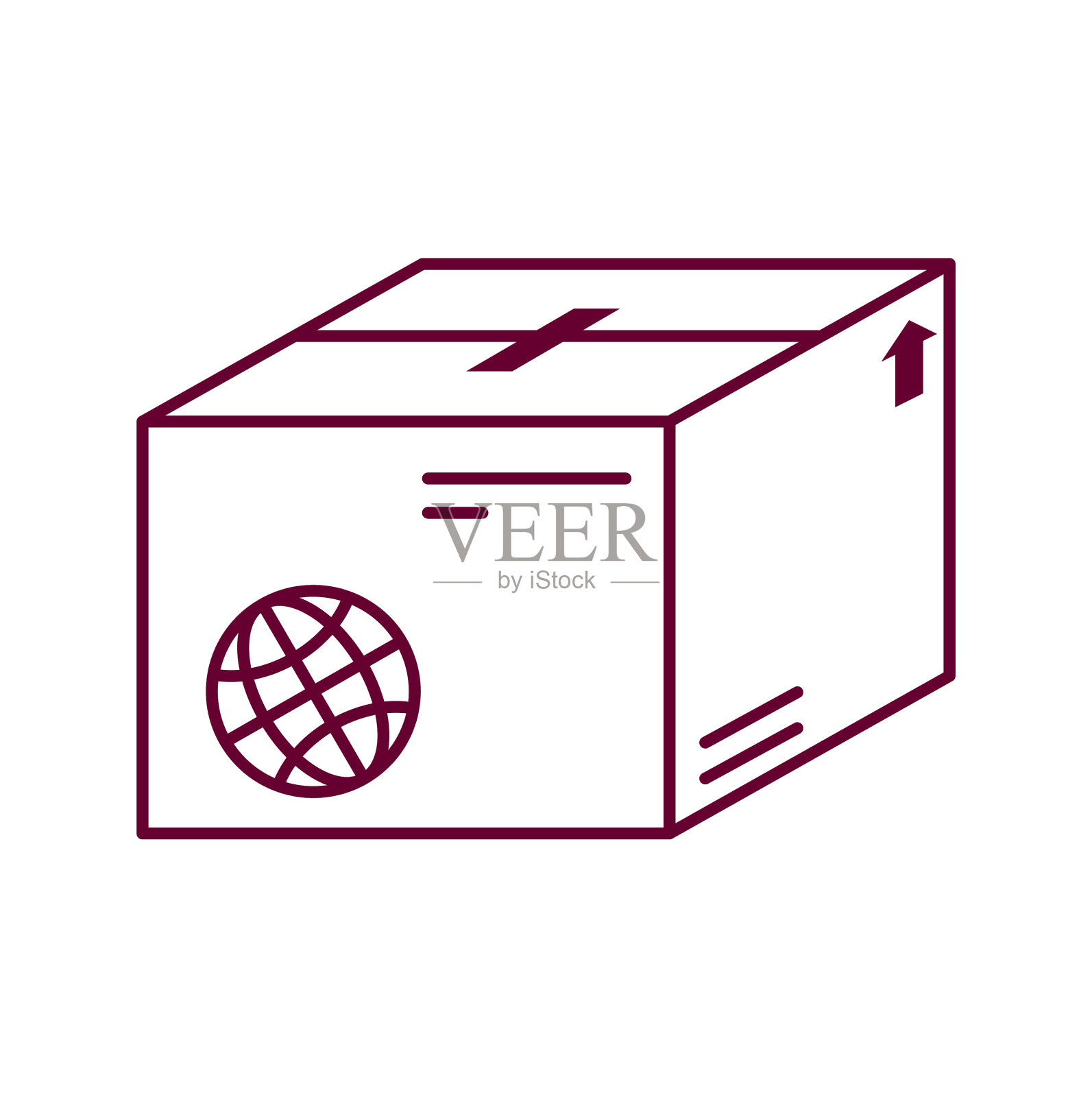 国际快递箱图标插画图片素材