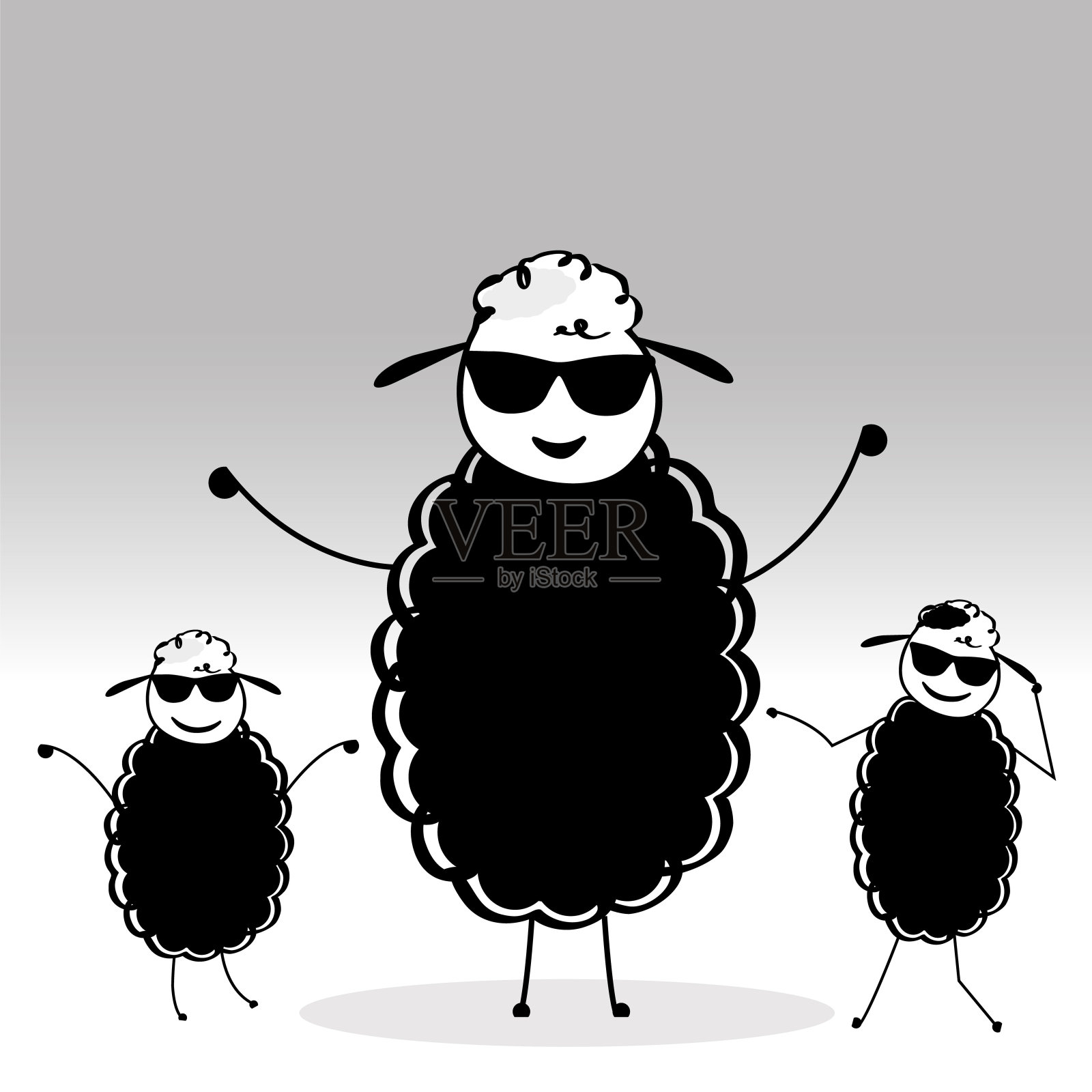 矢量羊图标设计。股票插图设计元素图片