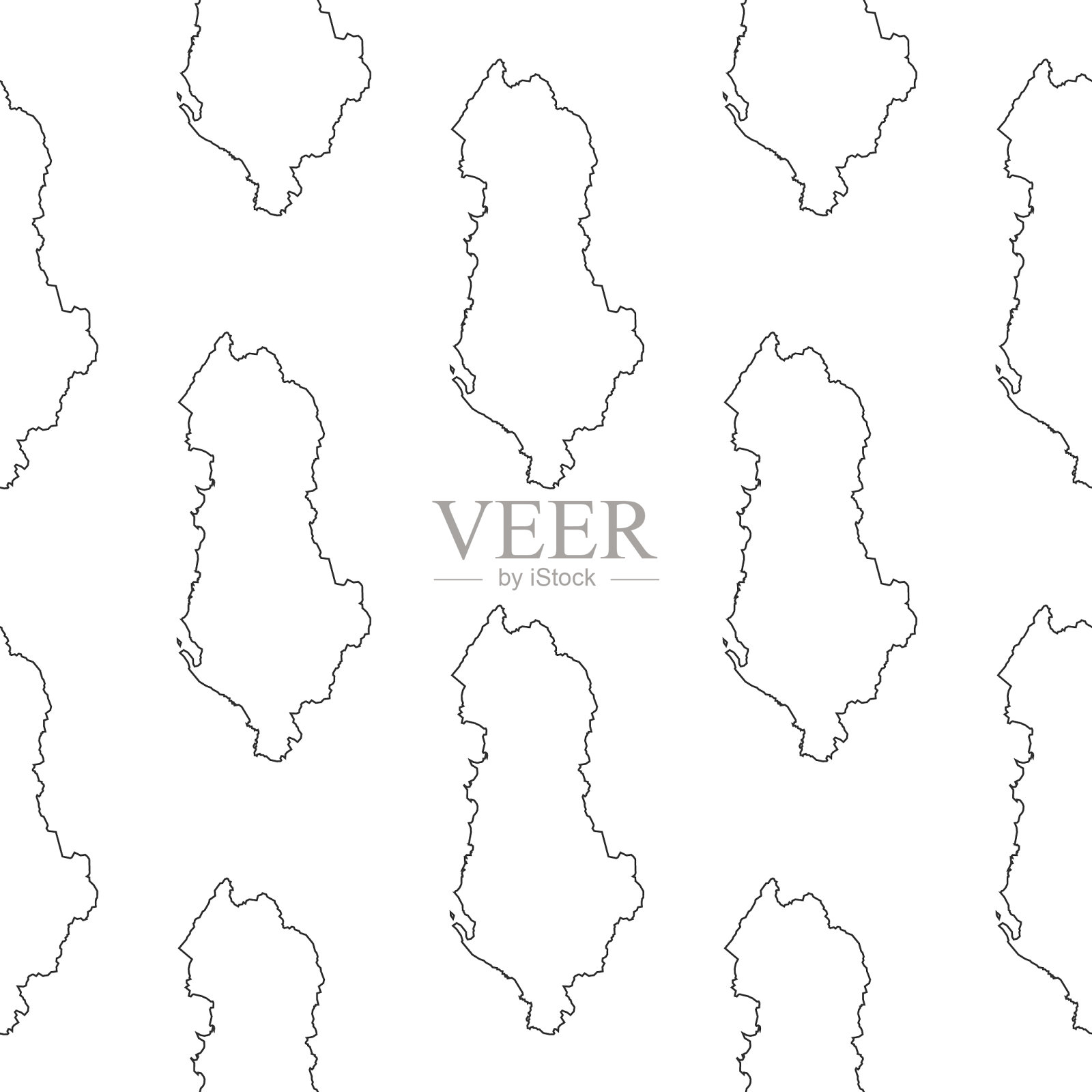 阿尔巴尼亚地图格局以国家形式呈现插画图片素材