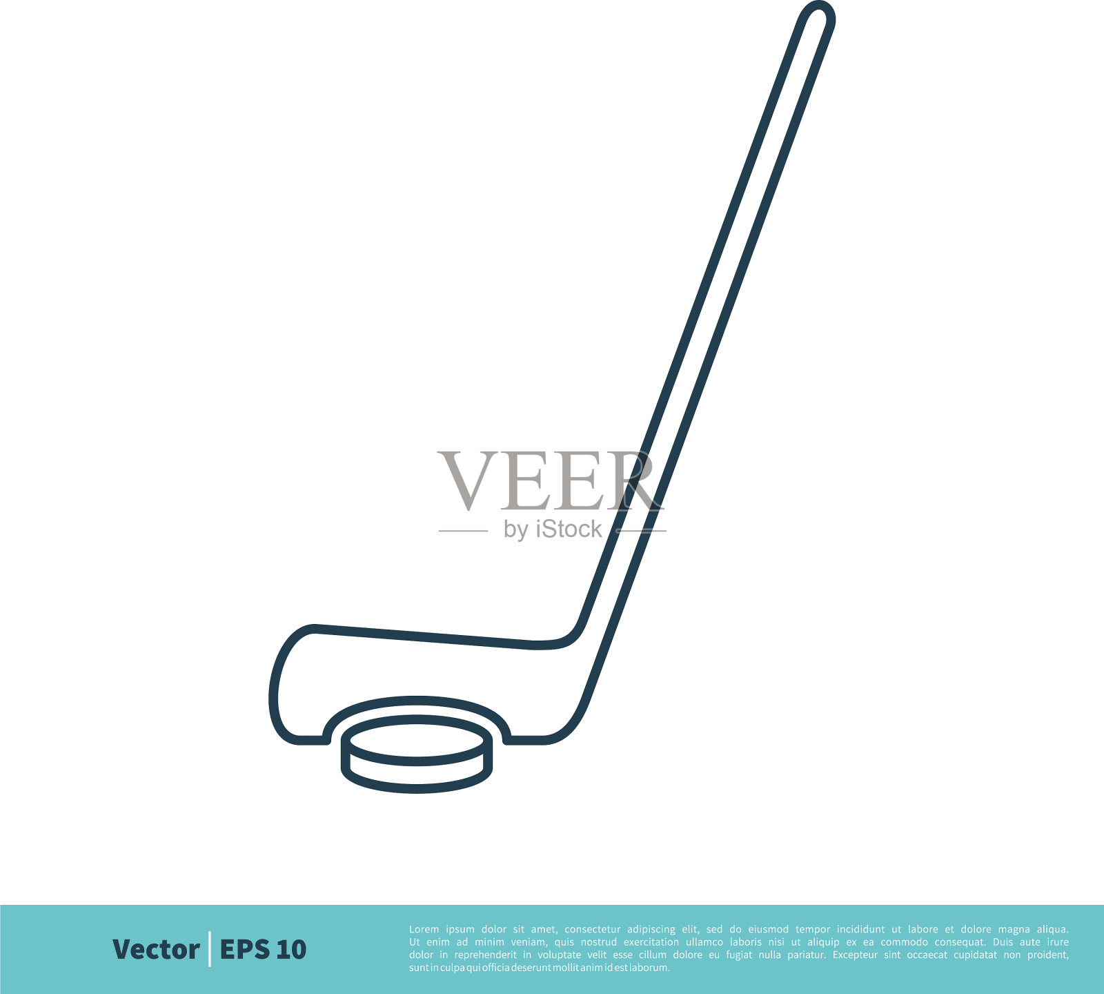 曲棍球运动图标标志模板设计eps 10插画图片素材