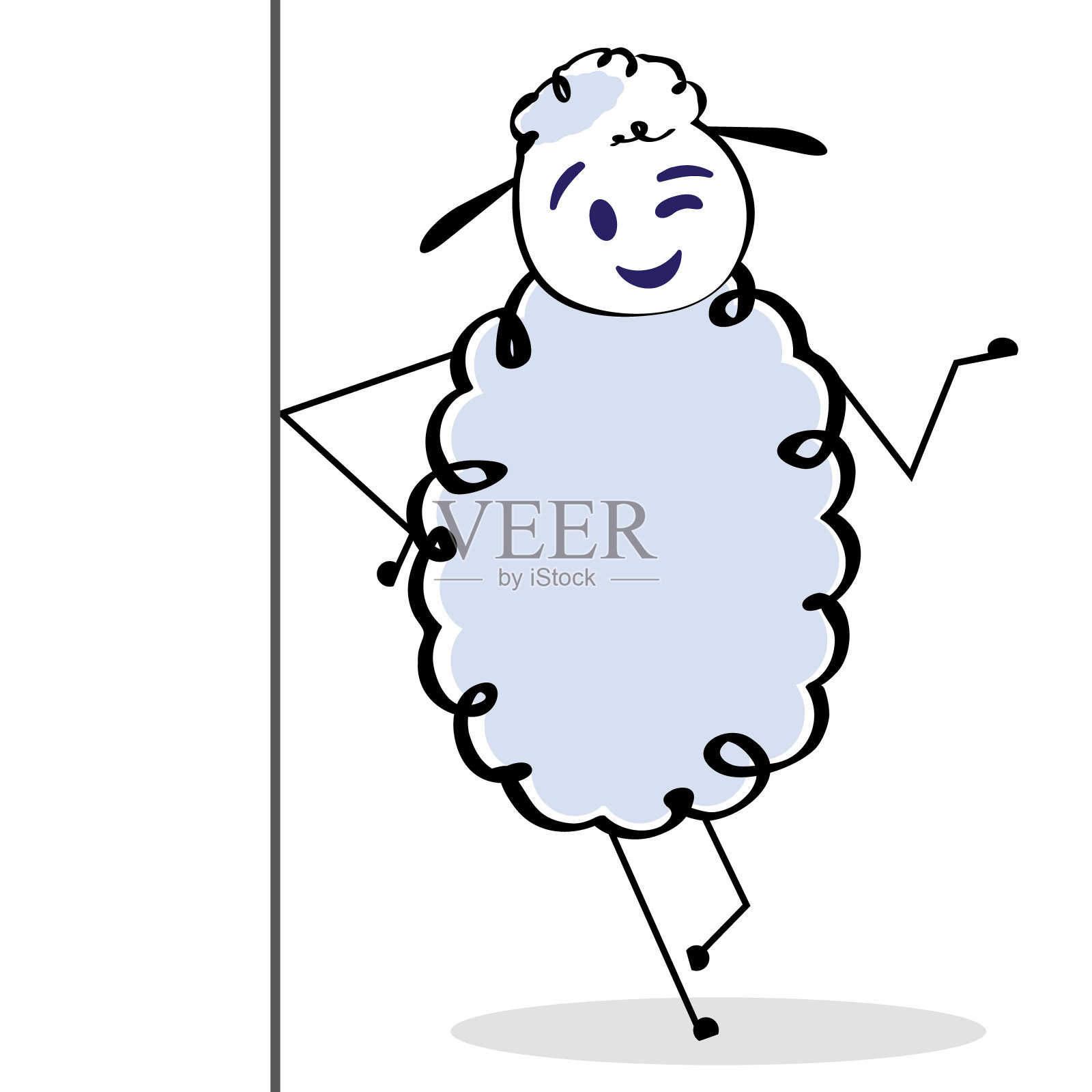 矢量羊图标设计。股票插图设计元素图片