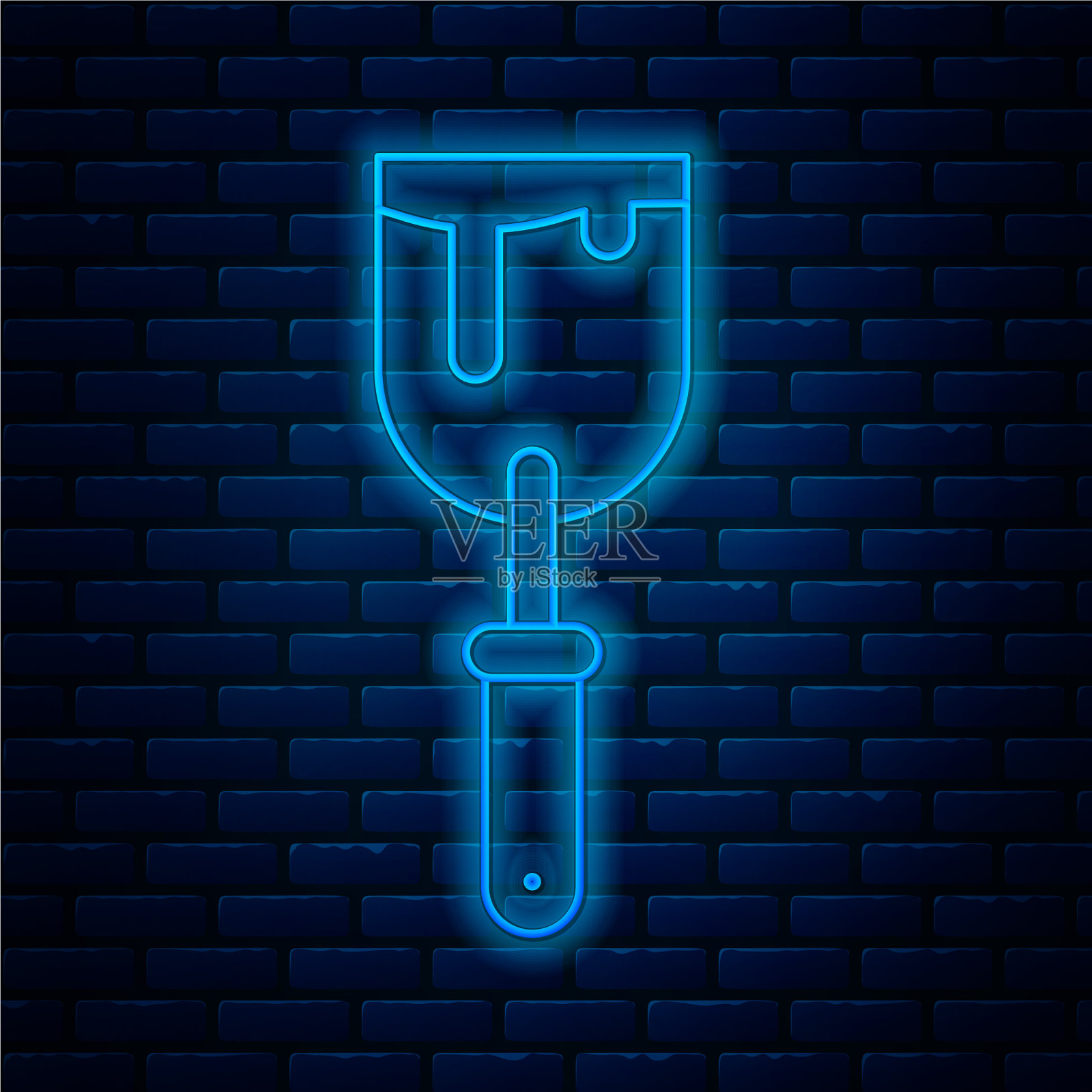 霓虹灯线油灰刀图标隔离插画图片素材