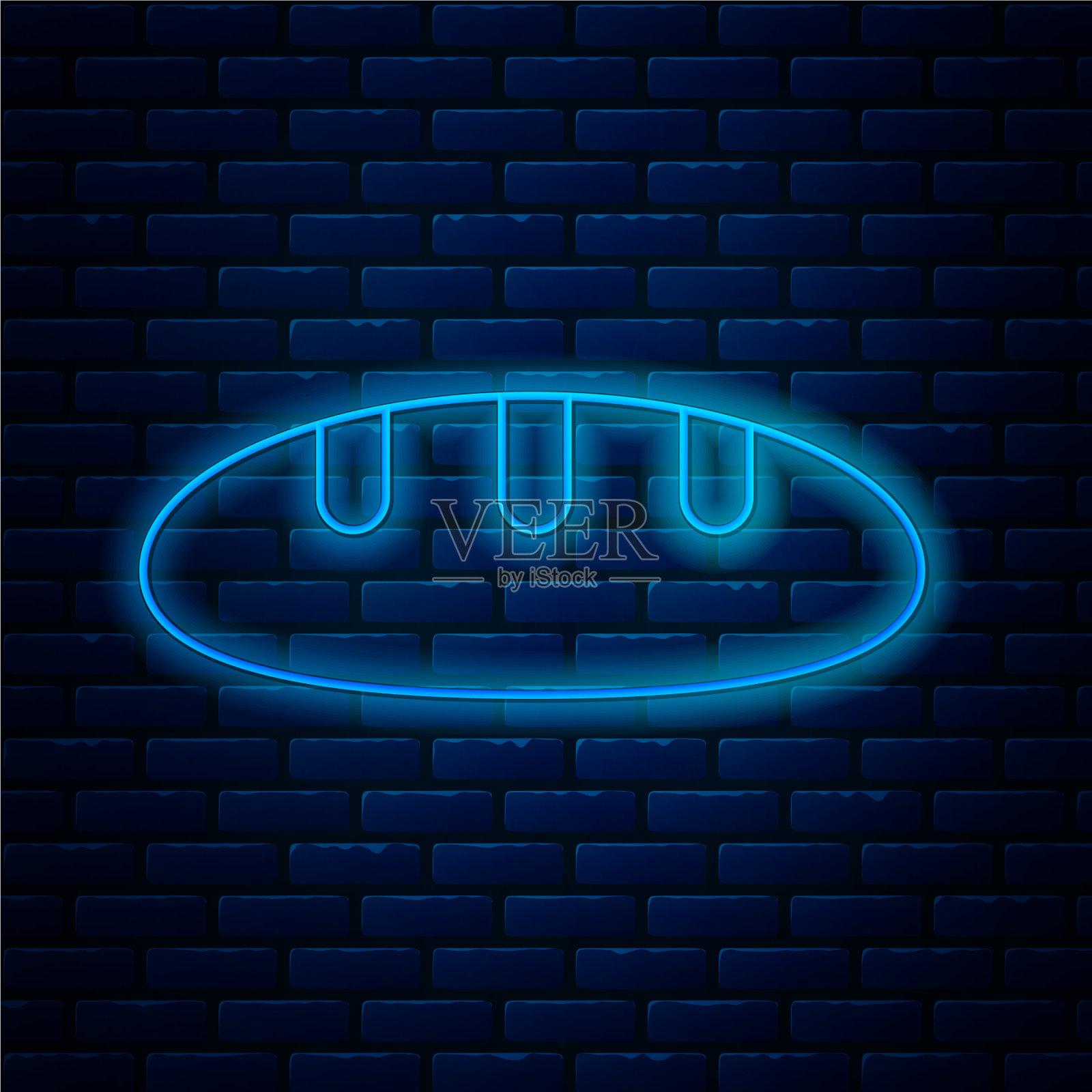 发光的霓虹灯线面包面包条图标孤立上插画图片素材