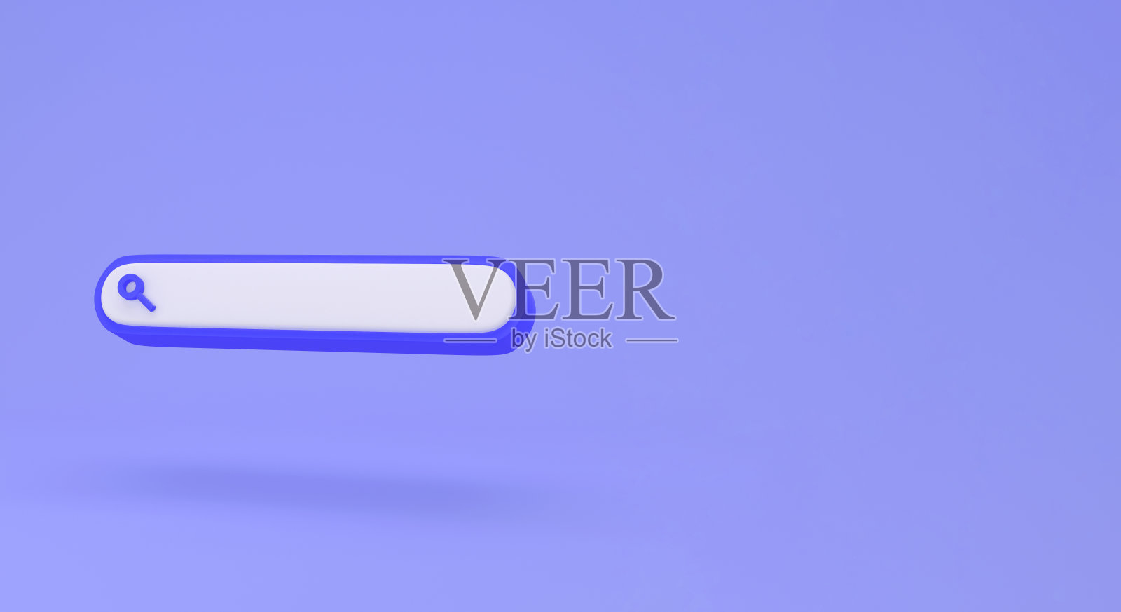 空白搜索栏上的蓝色背景最小的概念。网页搜索概念与文本复制空间。三维渲染照片摄影图片
