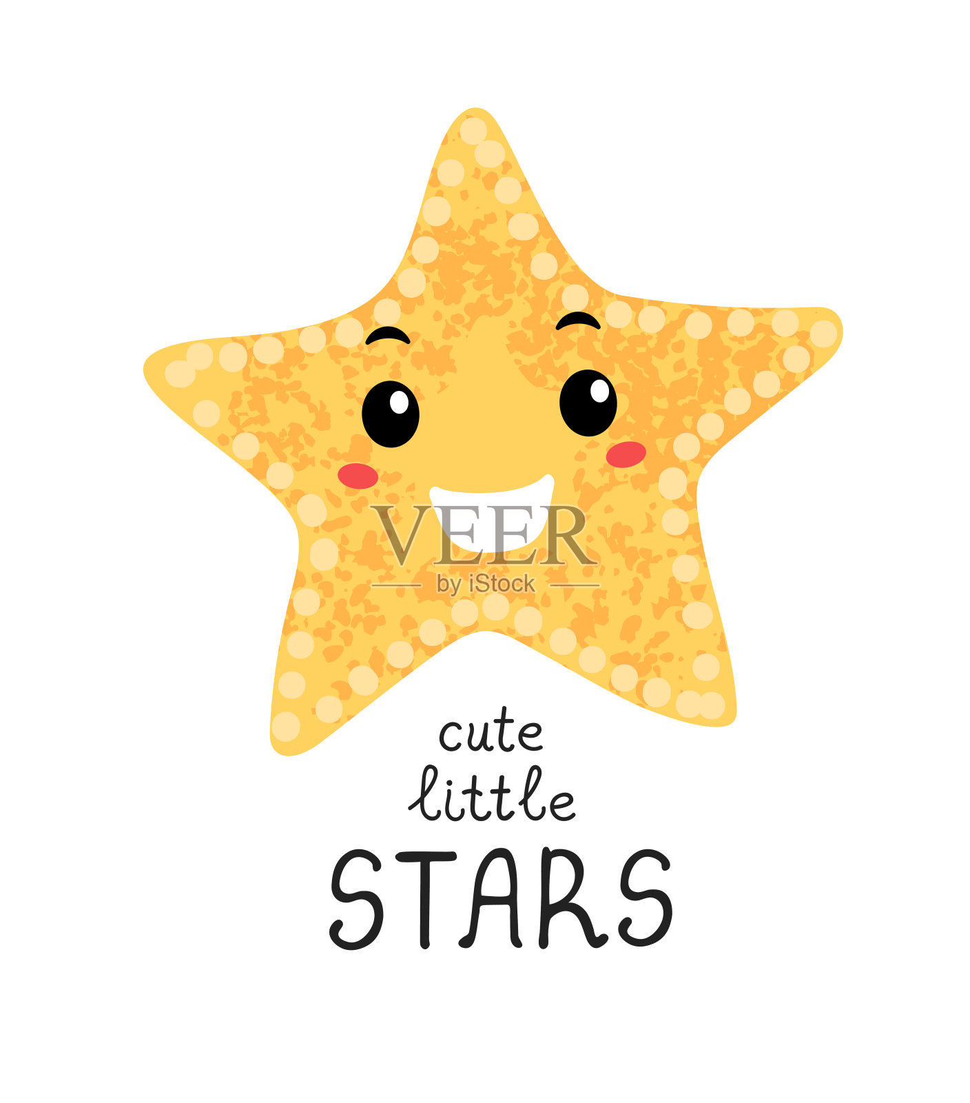 可爱的小星星-有趣的手绘幼儿园海报与字母设计元素图片