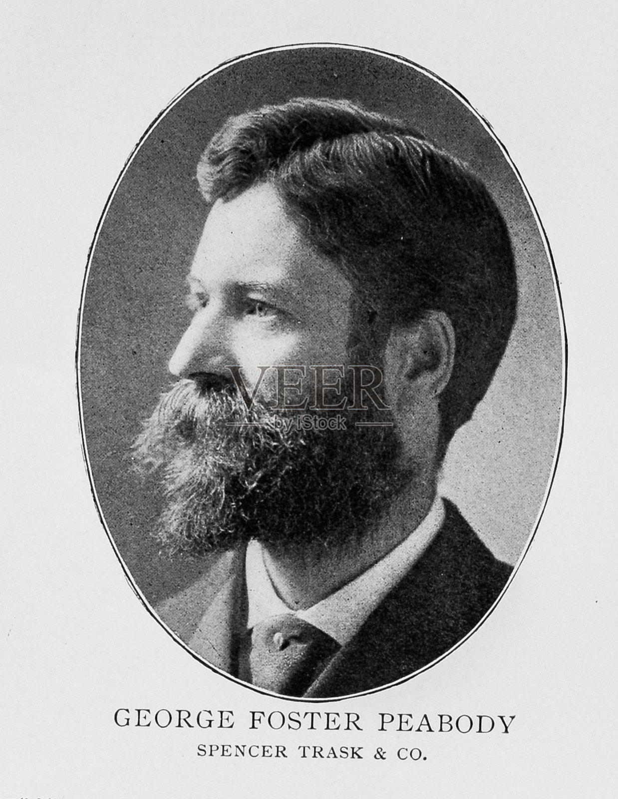 19世纪纽约证券交易所的重要人物肖像:乔治·福斯特·皮博迪照片摄影图片