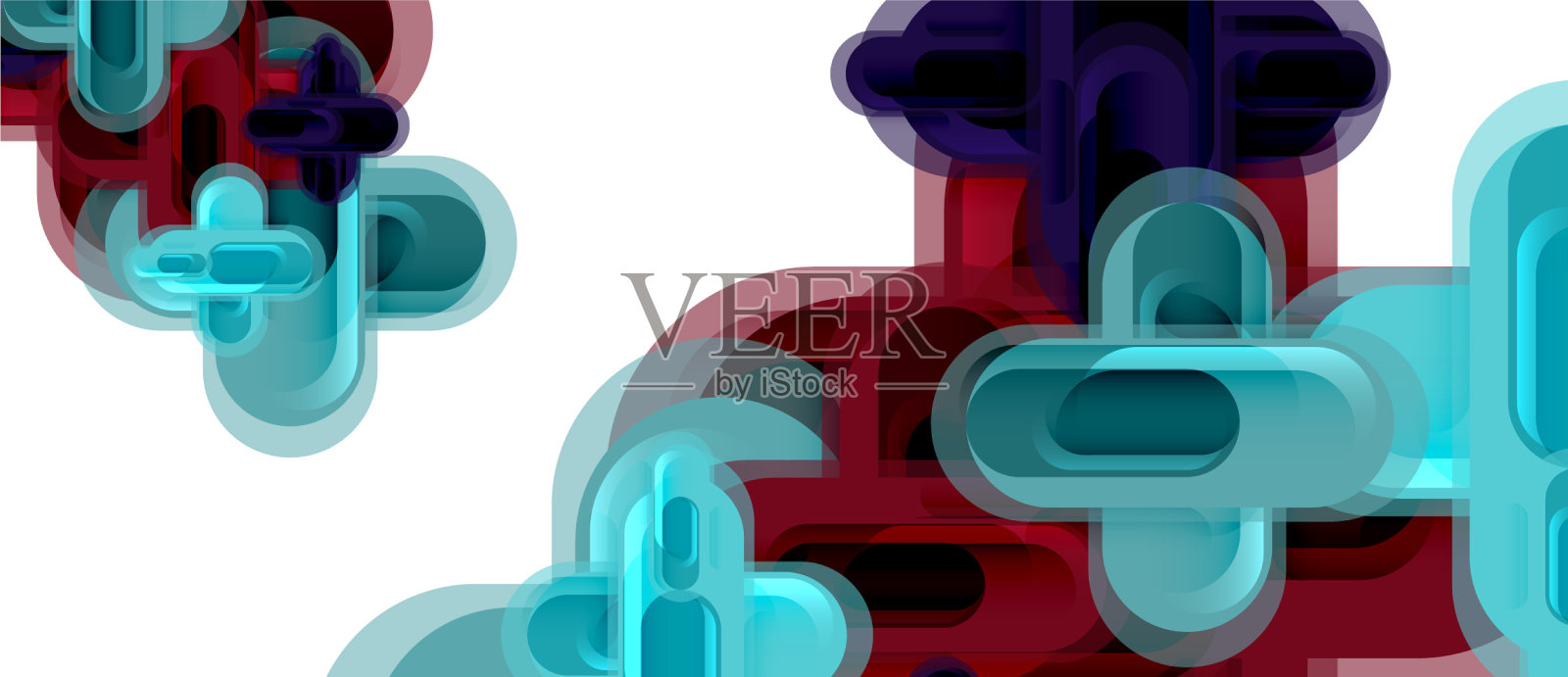 现代玻璃十字形抽象插画图片素材