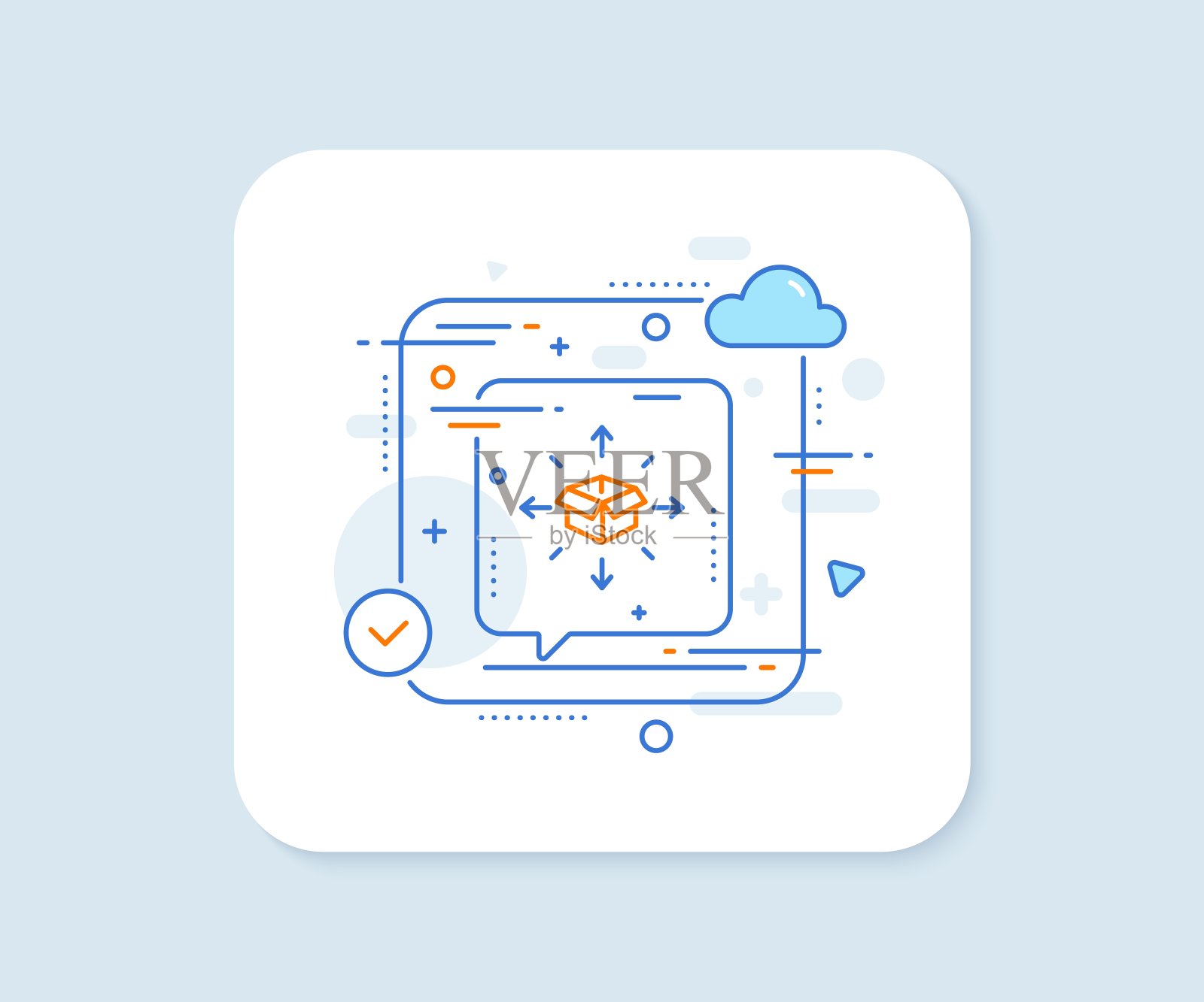 包裹投递线图标。物流服务的迹象。向量插画图片素材