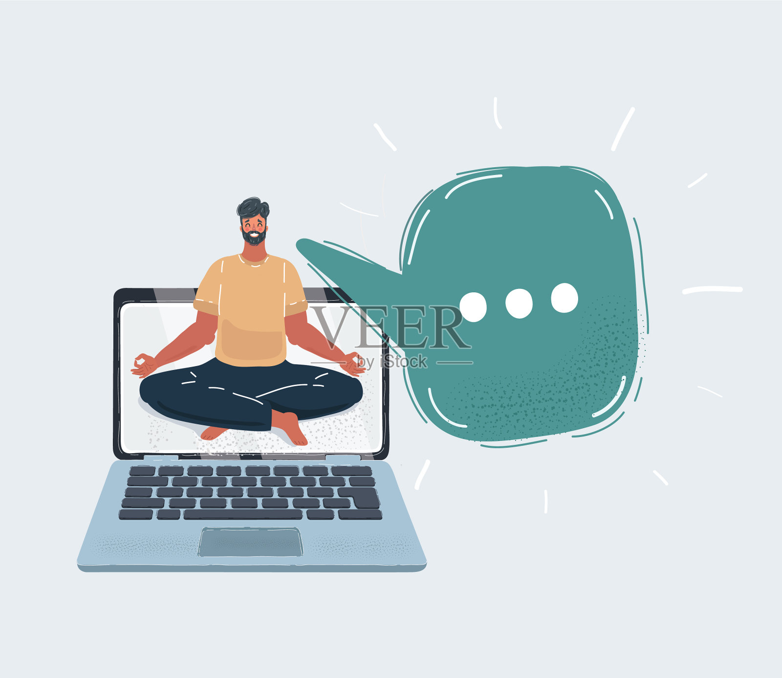 在桌面上沉思的人插画图片素材