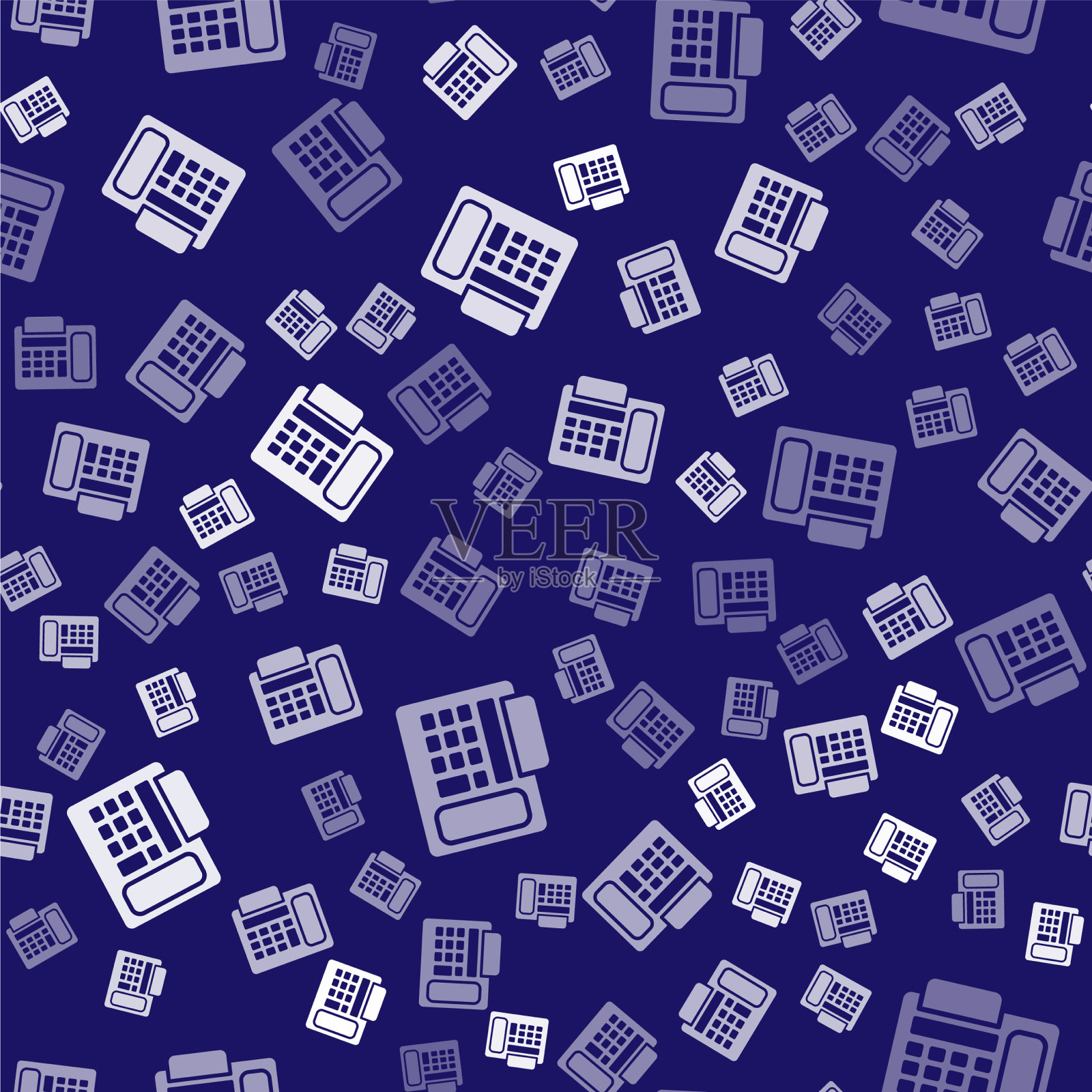 白色电话图标隔离无缝模式上插画图片素材