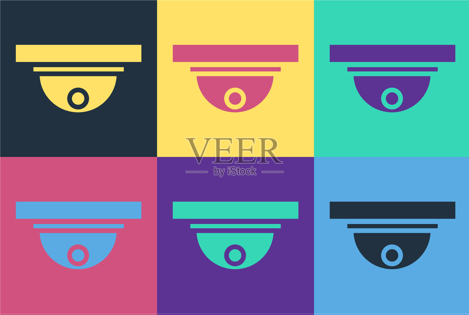 波普艺术运动传感器图标孤立的颜色图标素材