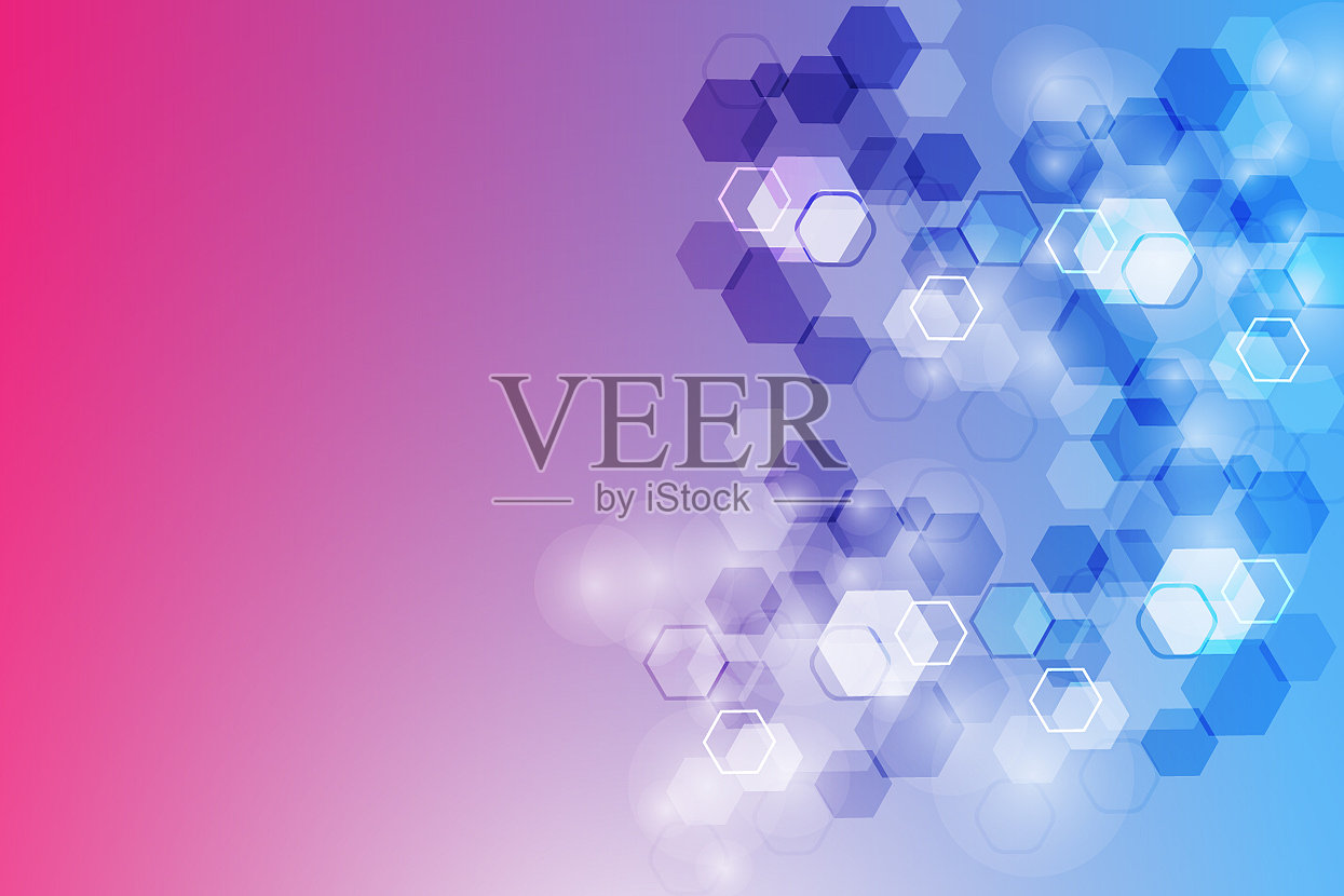 六角形抽象背景大数据插画图片素材