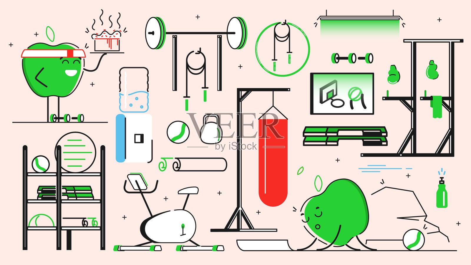 苹果产品包插画图片素材