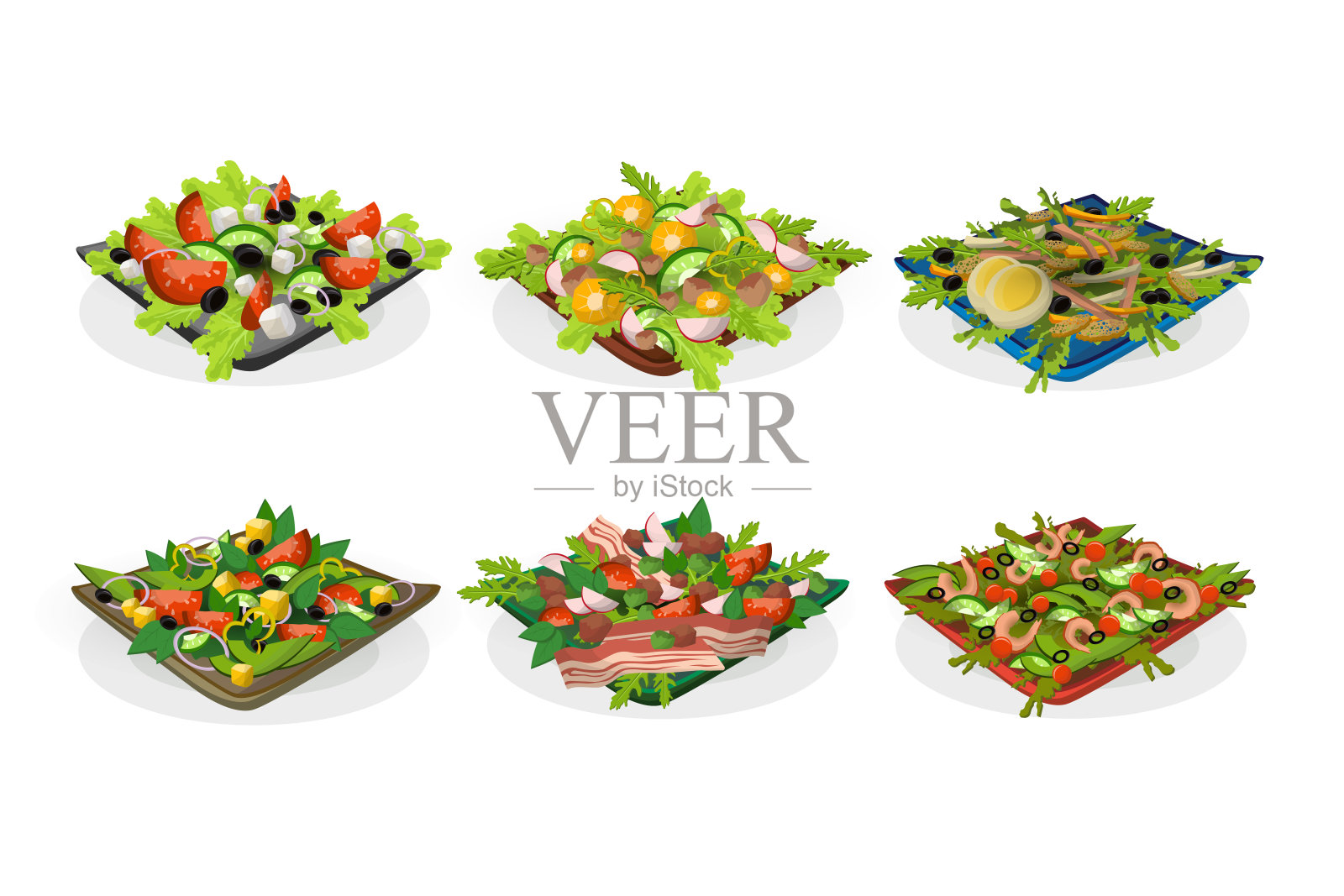 一碗沙拉插画图片素材