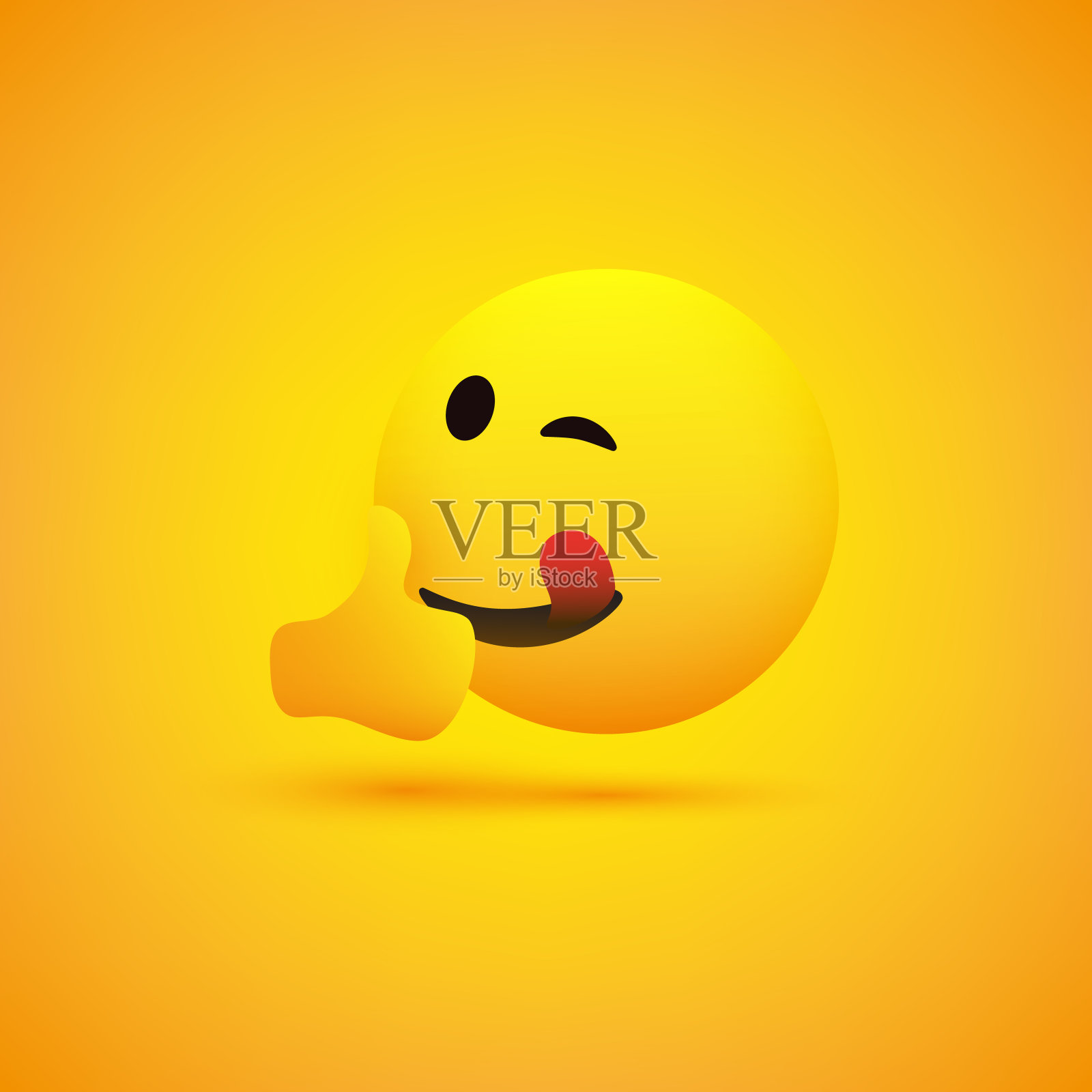 竖起大拇指的微笑表情插画图片素材