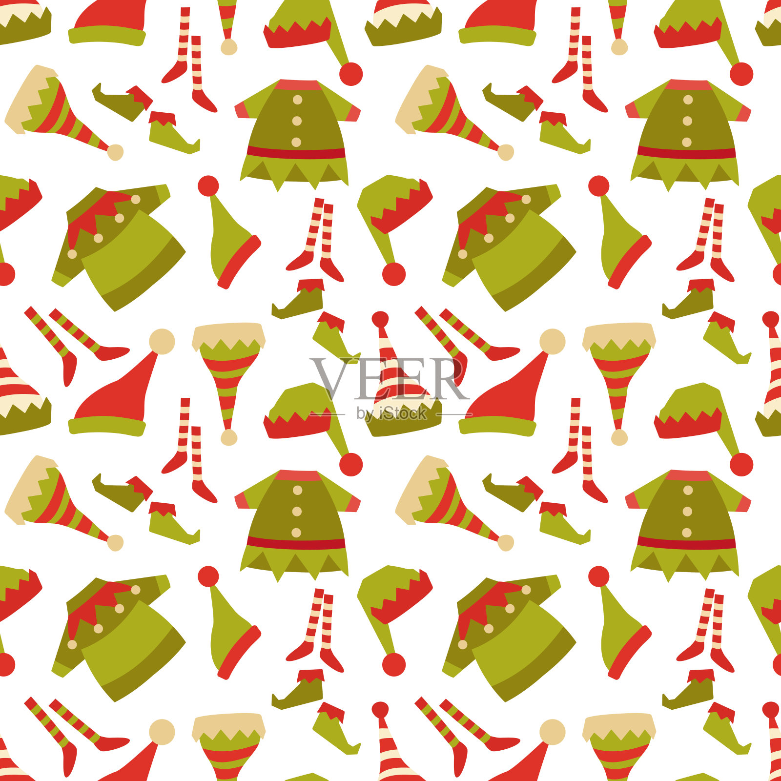 精灵服饰图标收集无缝图案插画图片素材