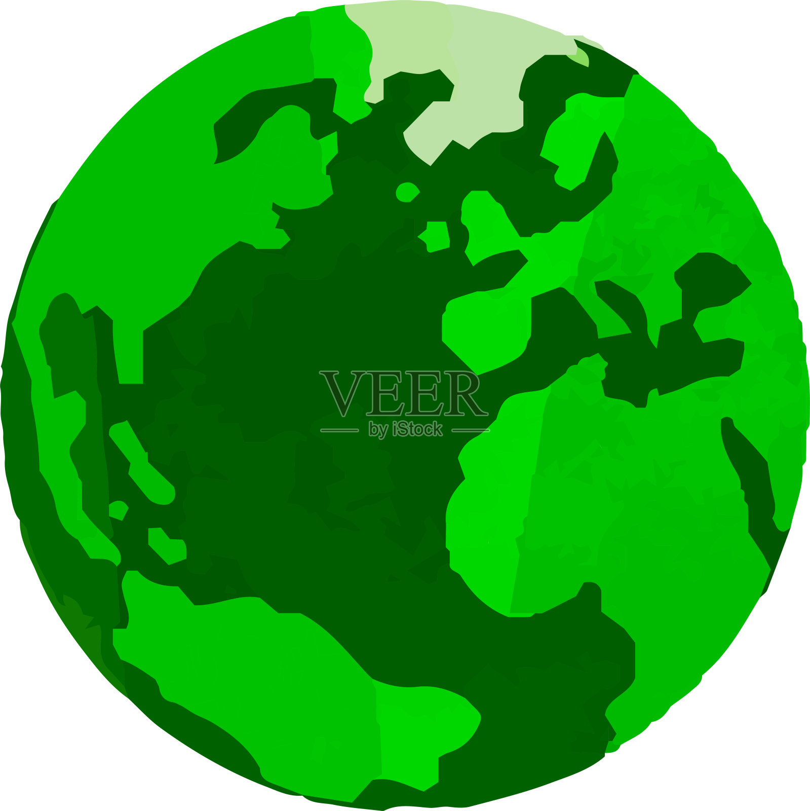 绿色水彩画圆形地球的插图插画图片素材