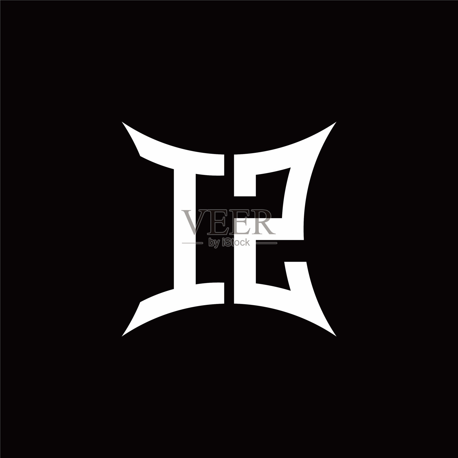 字母标志与尖锐的形状设计插画图片素材