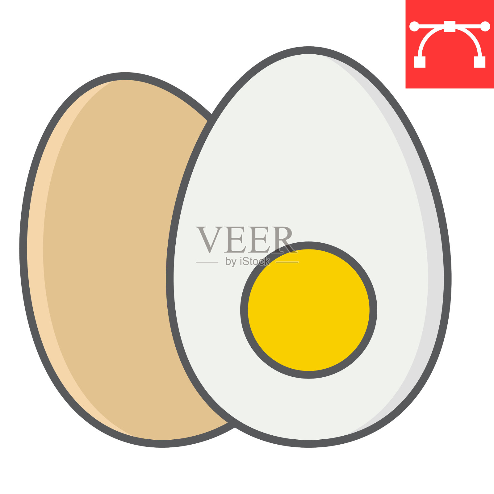 煮鸡蛋颜色线图标健身和生酮饮食设计元素图片