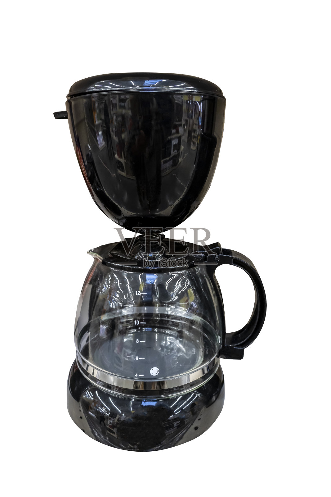 隔离在白色背景的咖啡机照片摄影图片