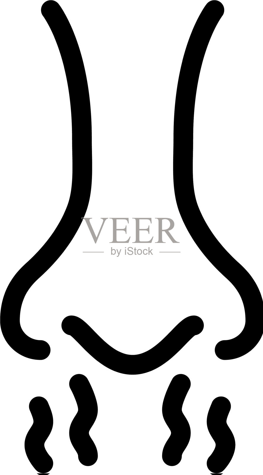 鼻子气味蒸汽图标轮廓插画图片素材