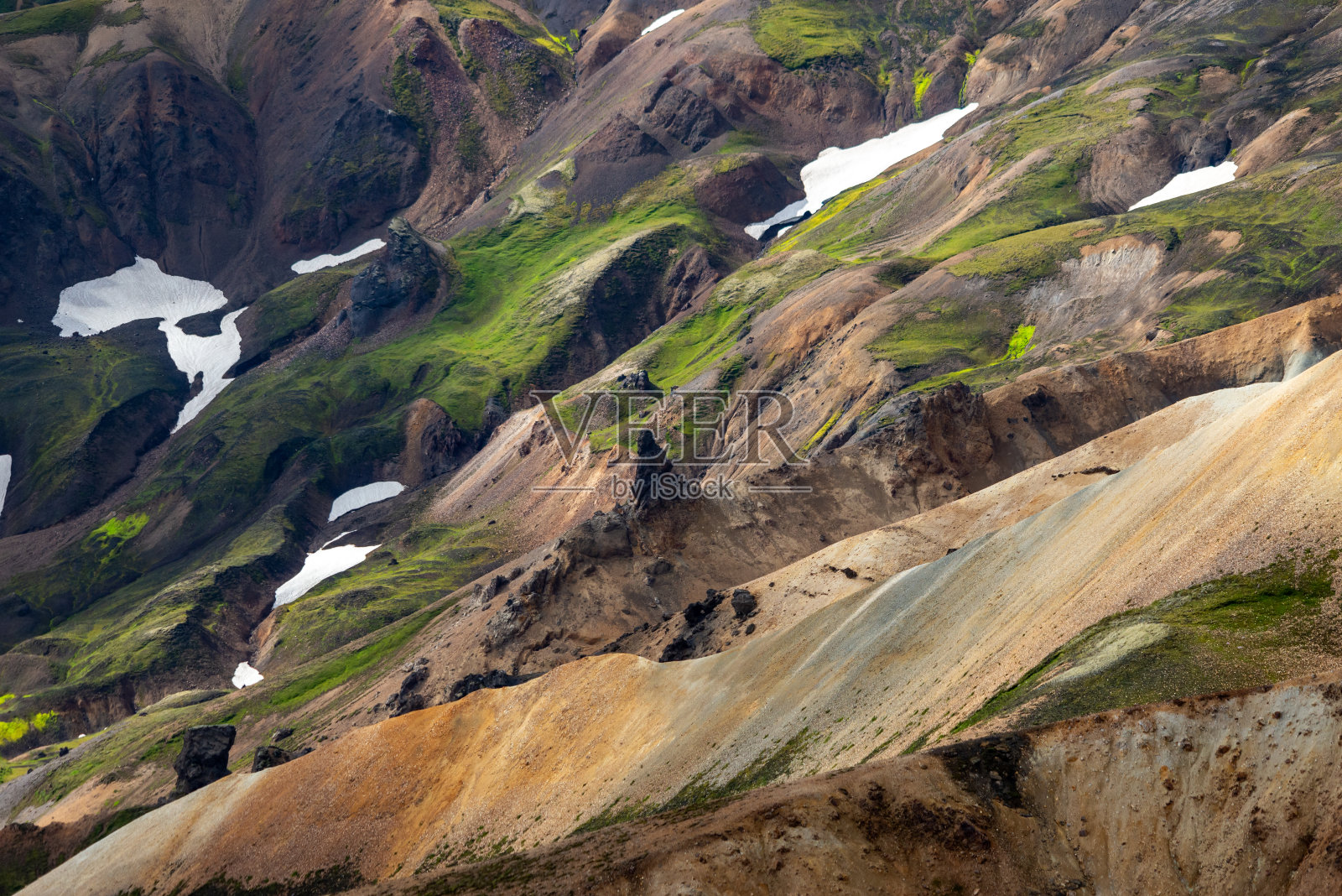 Fjallabak自然保护区的陆牧火山。冰岛照片摄影图片