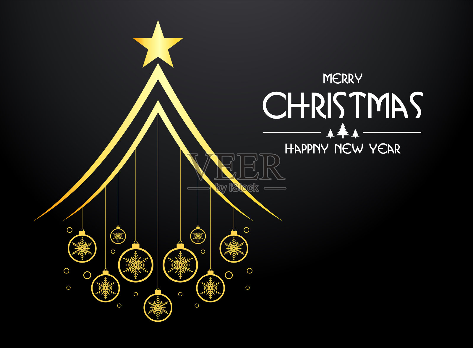 圣诞快乐背景金色装饰设计模板素材