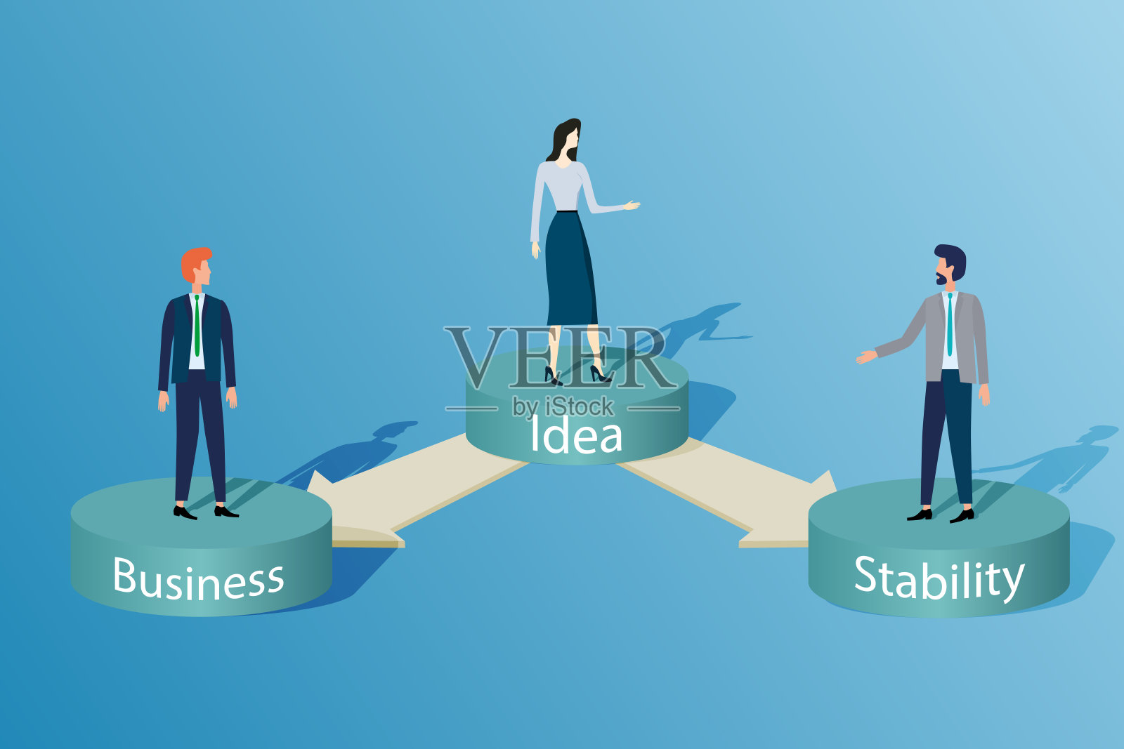 为业务增长和稳定的概念想法插画图片素材