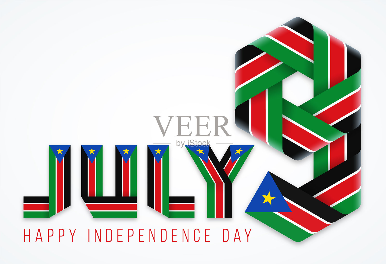 7月9日南苏丹独立日插画图片素材