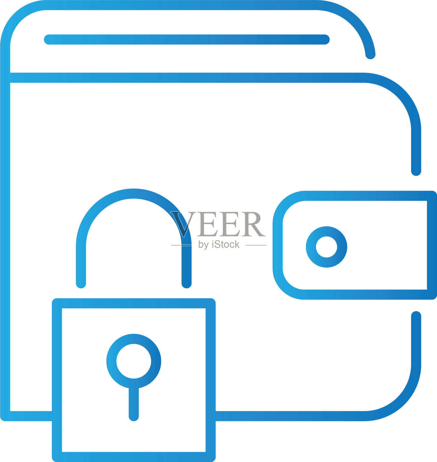 钞票、钱、美元放在有挂锁的钱包里设计元素图片