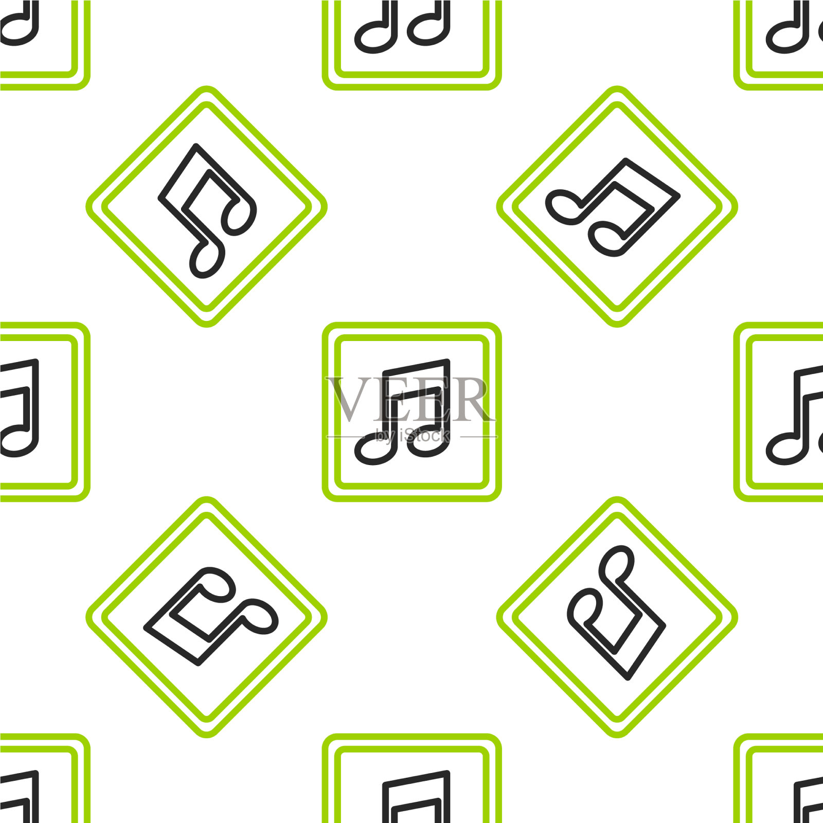 线条音乐音符音调图标隔离无缝插画图片素材