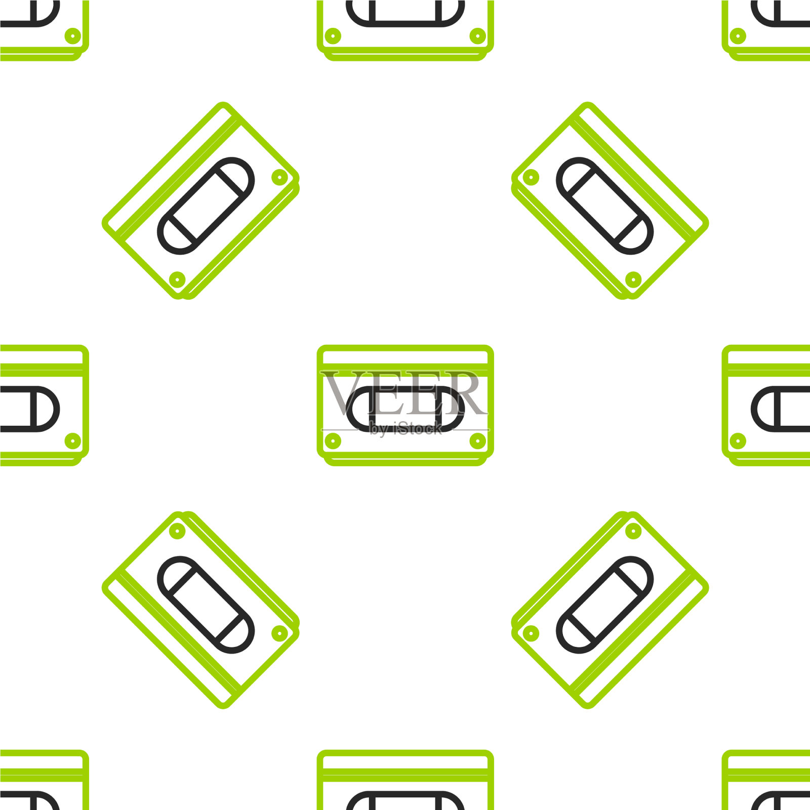 线VHS录像带磁带图标隔离图标素材